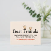 Best Friends Funny Zitat Postkarte (Stehend Vorderseite)