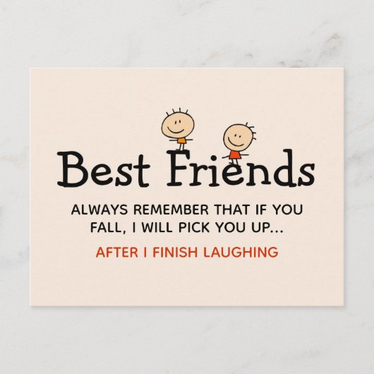 Best Friends Funny Zitat Postkarte (Vorderseite)