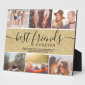 Best friends gold glitter 6 photo collage grid fotoplatte (Seite)