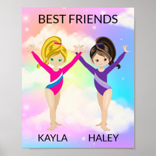 "BEST FRIENDS" GYMNASTICS PERSONALISIERT POSTER