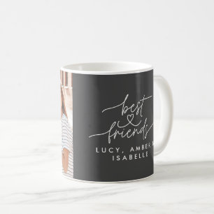 Best friends heart script Foto elegant grau Kaffeetasse