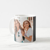 Best friends heart script Foto elegant grau Kaffeetasse (Vorderseite Links)