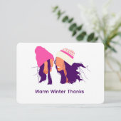 Best Friends Illustration • Modern Accent Pillow Dankeskarte (Stehend Vorderseite)