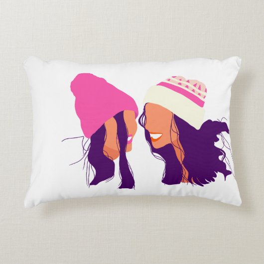 Best Friends Illustration • Modern Accent Pillow Dekokissen (Vorderseite)