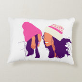 Best Friends Illustration • Modern Accent Pillow Dekokissen (Rückseite)