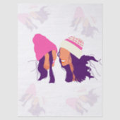 Best Friends in Cozy Hats • Folded Thank You Seidenpapier (Vorderseite)