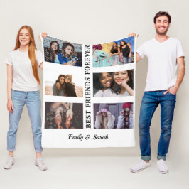 Best Friends individuellen Namen und 6 Foto Collag Fleecedecke