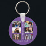 Best Friends individuellen Namens und 6 Foto Colla Schlüsselanhänger<br><div class="desc">Dieses Design hat eine einfache Collage Vorlage,  in der Sie Ihre 6 Lieblings-Bilder hochladen können. Dies ist das ideale Geschenk,  um Ihre Liebe für Ihren besten Freund zu zeigen. Sie können das Geschenk mit Ihren Namen personalisieren,  Geburtstage,  Feiertage,  Freundschaftstag etc.,  um Ihre Liebe zu zeigen.</div>
