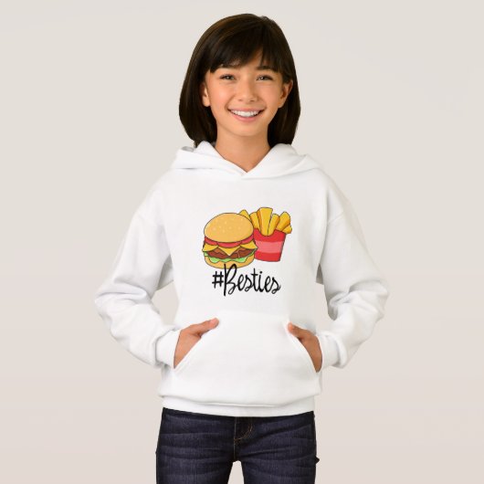 Best Friends Kids Hoodie Hamburger Fries Besties (Vorne ganz)
