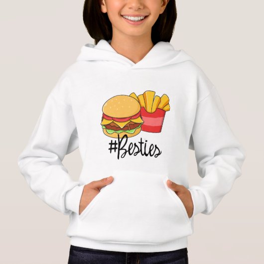 Best Friends Kids Hoodie Hamburger Fries Besties (Vorderseite)