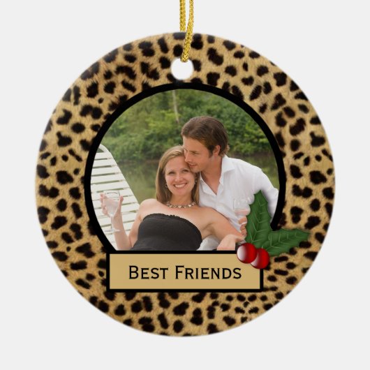 Best Friends Leopard Print Weihnachtsschmuck (Vorne)