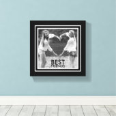 BEST Friends mit Niedlichem Schwarz-Weiß-Foto-Rahm Leinwanddruck (Insitu (Holzboden))