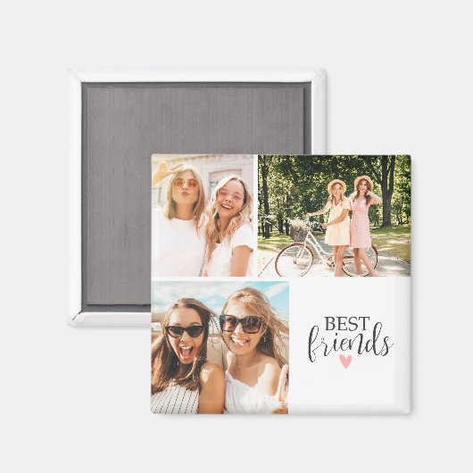 Best Friends Modern Chic BESTE FREUNDIN Script Fot Magnet (Vorderseite/Rückseite)