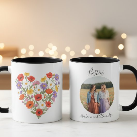 Best Friends Mug - Wildflower Photo Gift Tasse