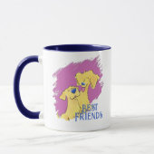 Best Friends Personalized Cute Dog Art Custom Mug Tasse (Links)