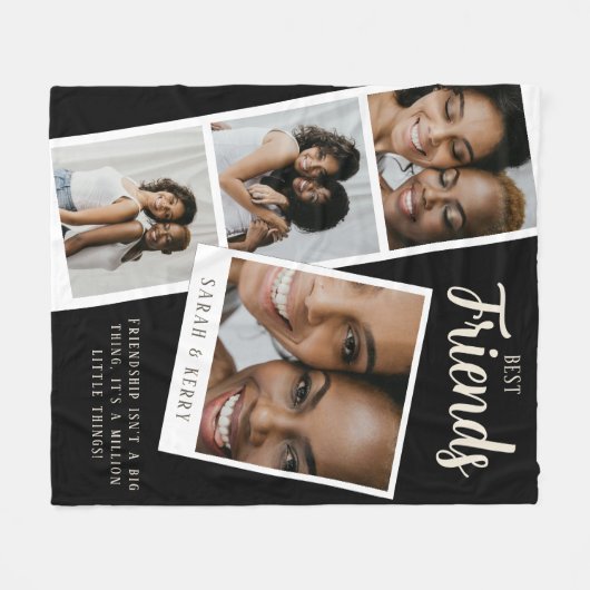 Best Friends Photo Collage Fleece Blanket (Vorderseite (Horizontal))