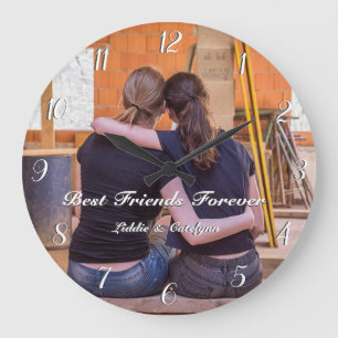 Best Friends Photo Custom Round Clock Große Wanduhr