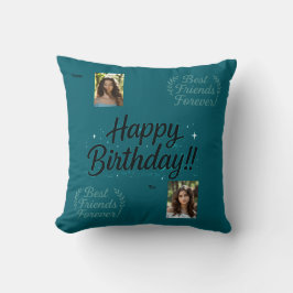 Best Friends Photo Gift Throw Pillow Kissen