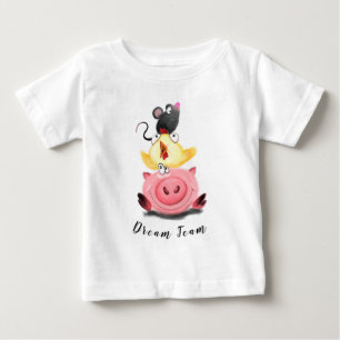 Best Friends Piggy, Chick and Mouse - Text hinzufü Baby T-shirt