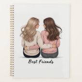 Best Friends Planner – Personalized Back‑View Girl Planer (Vorderseite)