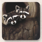 Best Friends Racoons Getränkeuntersetzer (Vorderseite)