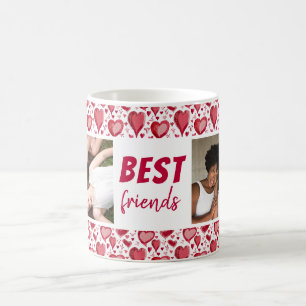 Best Friends Red Heart Muster 2 Foto Kaffeetasse