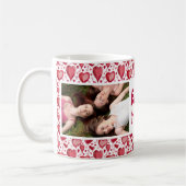 Best Friends Red Heart Pattern 2 Foto Kaffeetasse (Links)