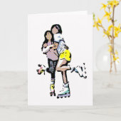 Best Friends Roller Skate Comic Book Karte (Gelbe Blume)