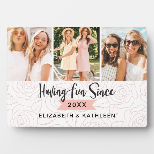 Best Friends Script Foto Collage Fotoplatte (Vorderseite)