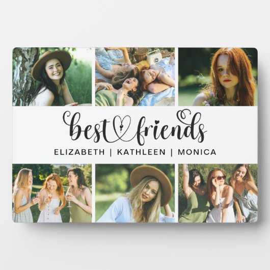 Best Friends Script Foto Collage Fotoplatte (Vorderseite)