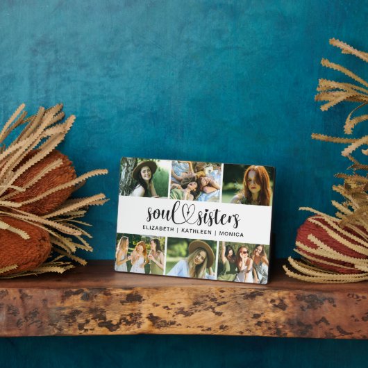 Best Friends Script Foto Collage Plaque Fotoplatte (Seite)