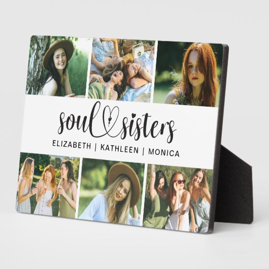 Best Friends Script Foto Collage Plaque Fotoplatte (Seite)