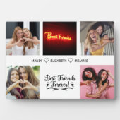 Best Friends Script Foto Collage Plaque Fotoplatte (Vorderseite)