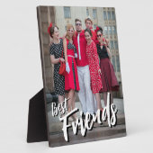 Best Friends Script Overlay Black and White Foto Fotoplatte (Seite)