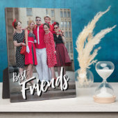 Best Friends Script Overlay Black and White Foto Fotoplatte (Seite)