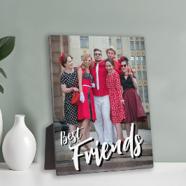 Best Friends Script Overlay Black and White Foto Fotoplatte