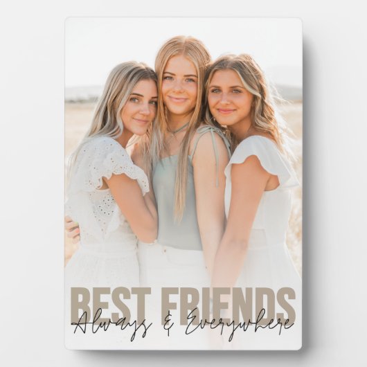 Best Friends Script Overlay Foto Plaque Fotoplatte (Vorderseite)