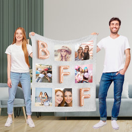 Best Friends silberne Rose Gold Foto Collage Fleecedecke