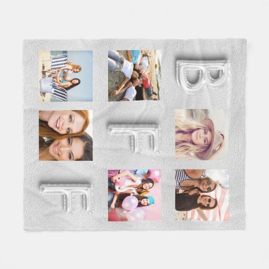 Best Friends Silver Foto Collage Fleecedecke (Vorderseite (Horizontal))
