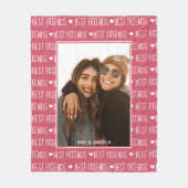 Best Friends Stilvolle BESTE FREUNDIN Pink Freunds Fleecedecke (Vorderseite)