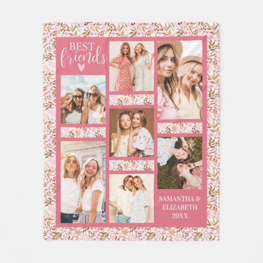 Best Friends Stylish BFF Friendship Pink Photo Fleecedecke (Vorderseite)