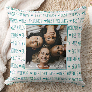 Best Friends Trendy Aquamarin Friendship Foto Kissen