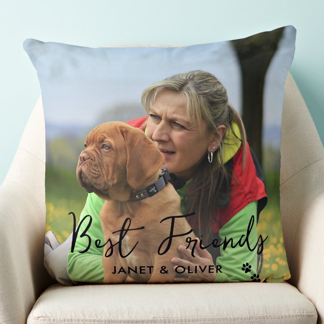 Best Friends Trendy Pet Hund Custom 2 Foto Kissen (Von Creator hochgeladen)