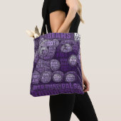 Best Friends Typografy Collage Lila Teddy Bear Tasche (Von Nahem)