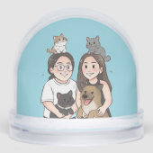Best Friends with Dogs Snow Globe - Niedliche Weih Schneekugeln (Vorderseite)