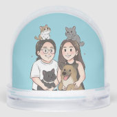 Best Friends with Dogs Snow Globe - Niedliche Weih Schneekugeln (Rückseite)