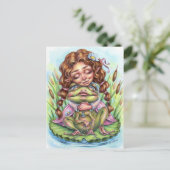 Best Froggy Friend Postcard Elf Fairy Princess Postkarte (Stehend Vorderseite)