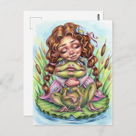 Best Froggy Friend Postcard Elf Fairy Princess Postkarte (Vorne/Hinten)