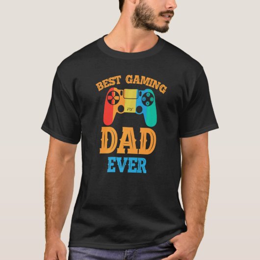 Best Gaming Dad Ever Dad Design Cute Father Quote T-Shirt (Vorderseite)
