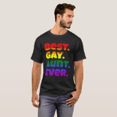 Best Gay Aunt Ever LGBTQ Gay Pride Flag Month Rain T-Shirt (Vorne ganz)